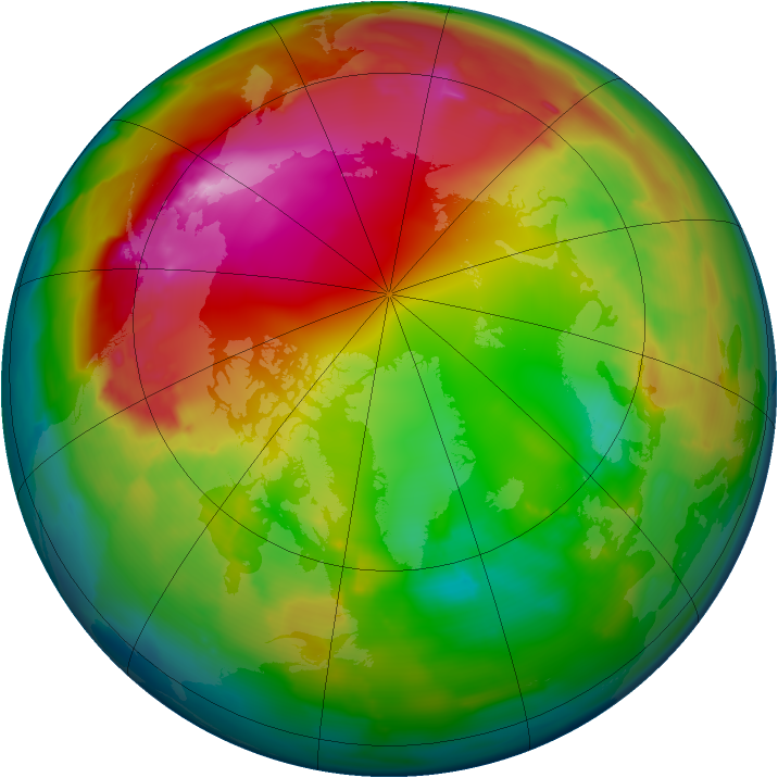 Arctic ozone map for 26 January 2012